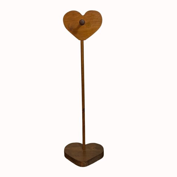 Country Heart Wooden Display Stand VTG Freestanding Decor Rustic Wreath Holder - Picture 1 of 15
